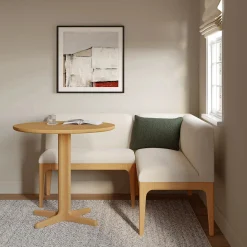 Rosin 55.75" Left Arm Banquette Set - Natural Oak and Sand Ivory