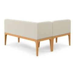 Rosin 55.75" Left Arm Banquette Set - Natural Oak and Sand Ivory