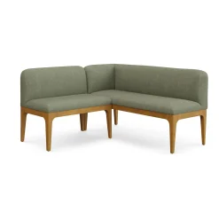 Rosin 55.75" Left Arm Banquette Set - Smoked Oak and Welsh Green