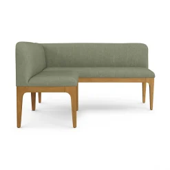 Rosin 55.75" Left Arm Banquette Set - Smoked Oak and Welsh Green