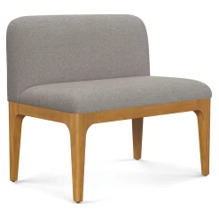 Rosin 55.75" Left Arm Banquette Set - Smoked Oak and Hestia Gray