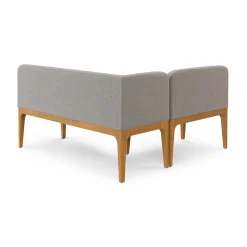 Rosin 55.75" Left Arm Banquette Set - Smoked Oak and Hestia Gray