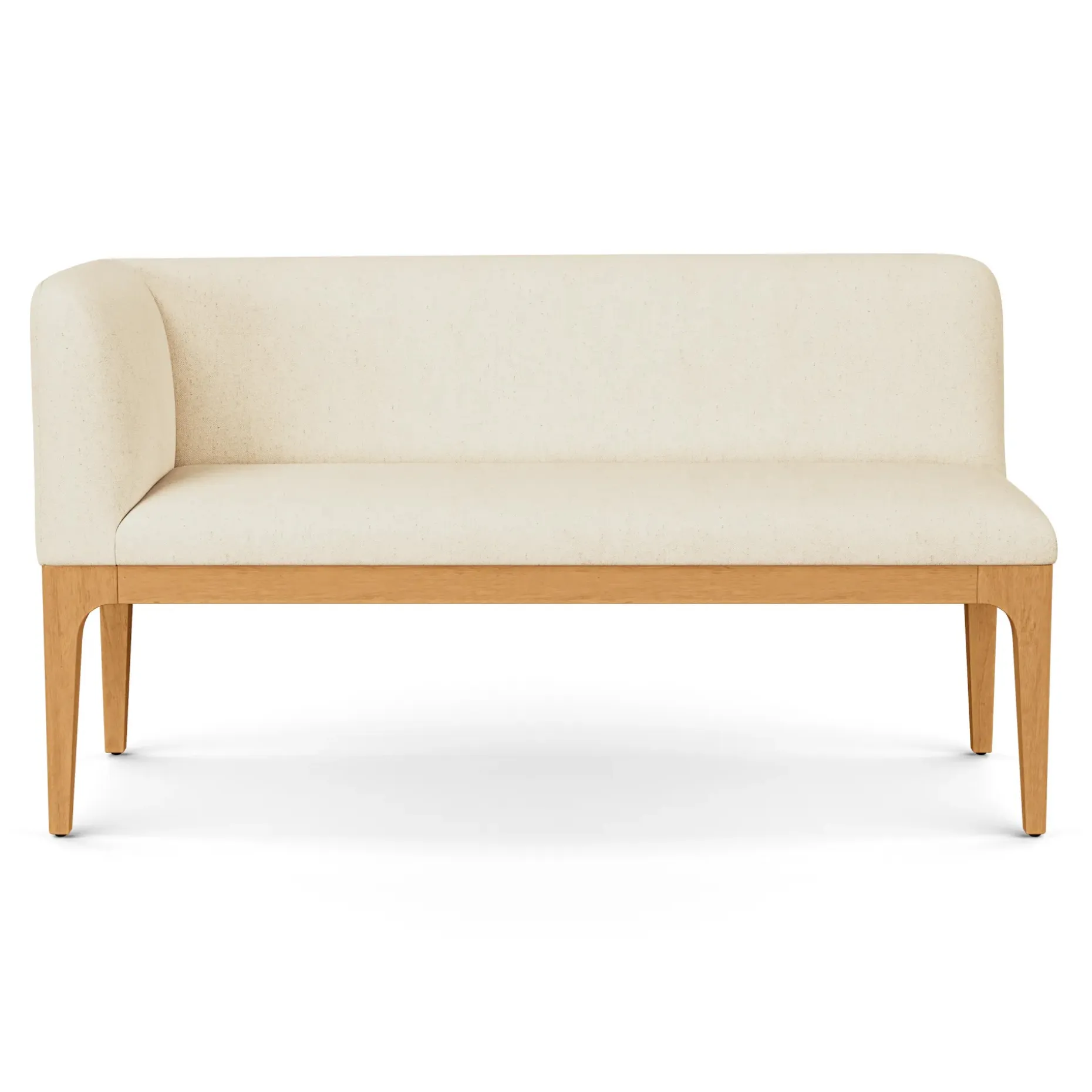 Rosin 56.75" Left Corner Banquette - Natural Oak and Sand Ivory