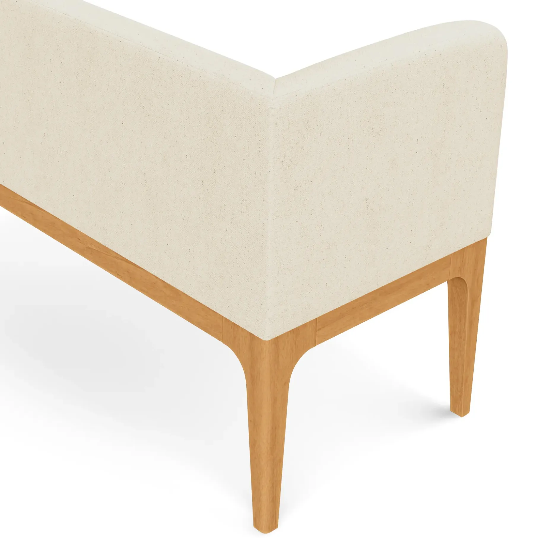 Rosin 56.75" Left Corner Banquette - Natural Oak and Sand Ivory