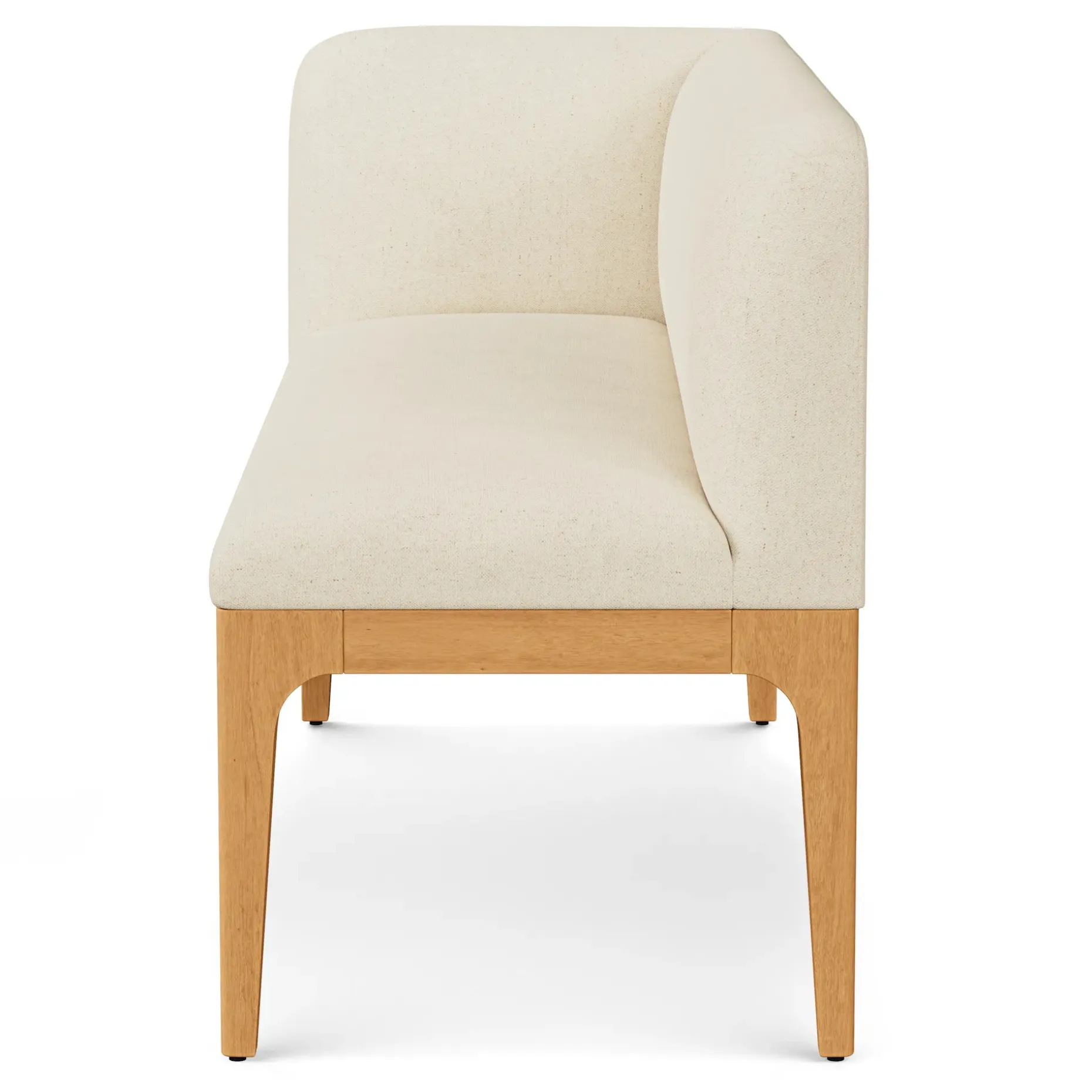 Rosin 56.75" Left Corner Banquette - Natural Oak and Sand Ivory