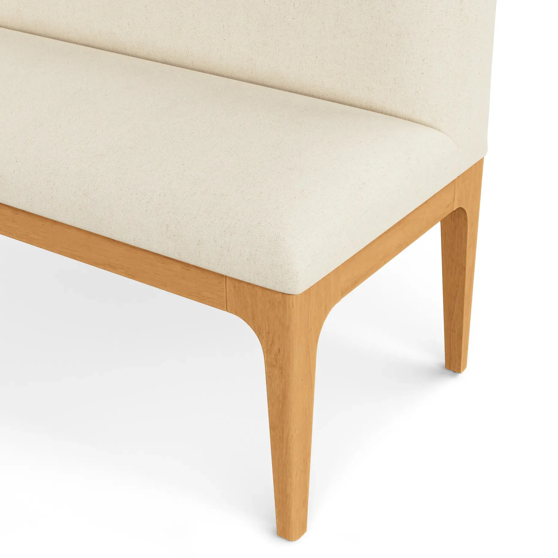 Rosin 56.75" Left Corner Banquette - Natural Oak and Sand Ivory