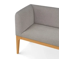 Rosin 56.75" Left Corner Banquette - Natural Oak and Hestia Gray