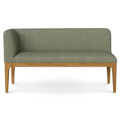 Rosin 56.75" Left Corner Banquette - Smoked Oak and Welsh Green