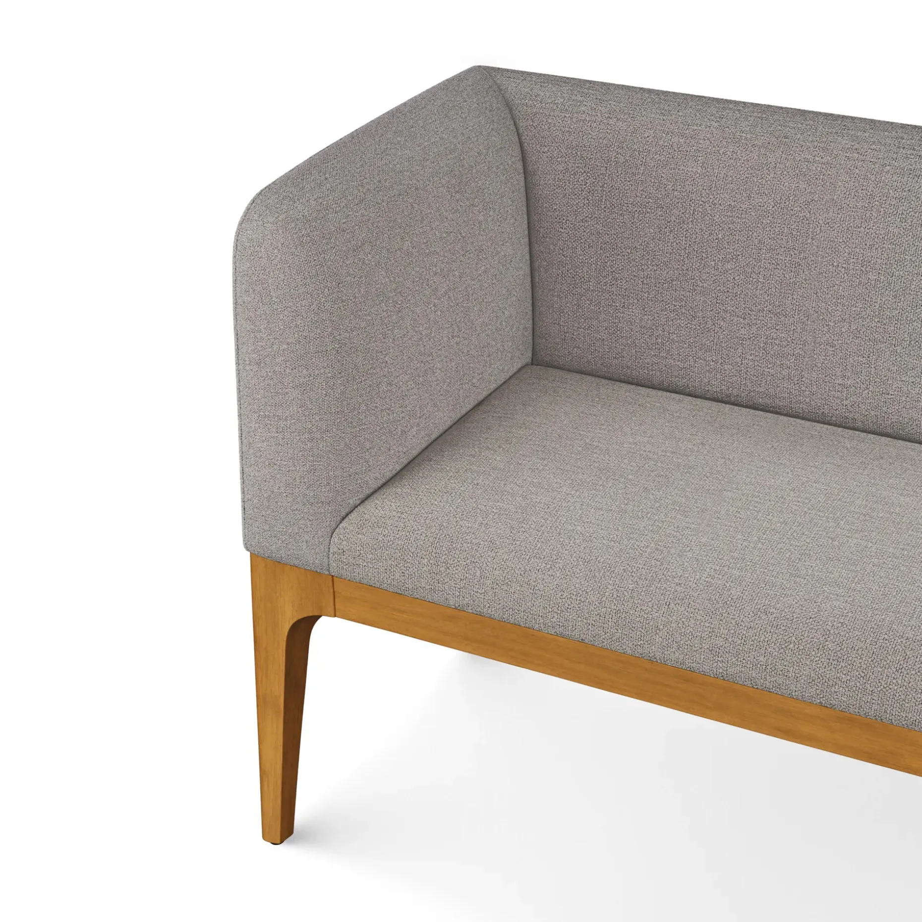 Rosin 56.75" Left Corner Banquette - Smoked Oak and Hestia Gray