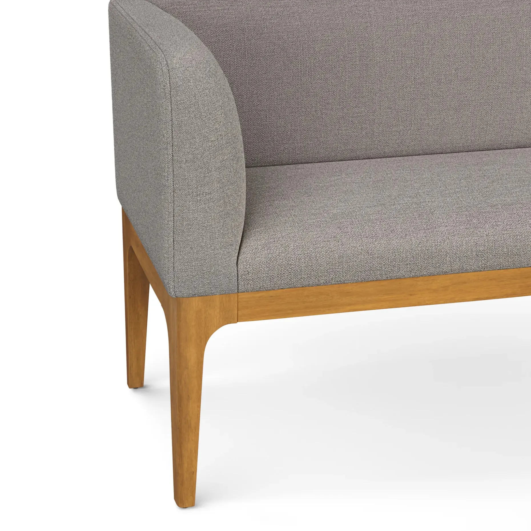 Rosin 56.75" Left Corner Banquette - Smoked Oak and Hestia Gray