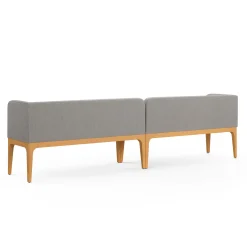 Rosin 113.5" Long Banquette Set - Natural Oak and Hestia Gray