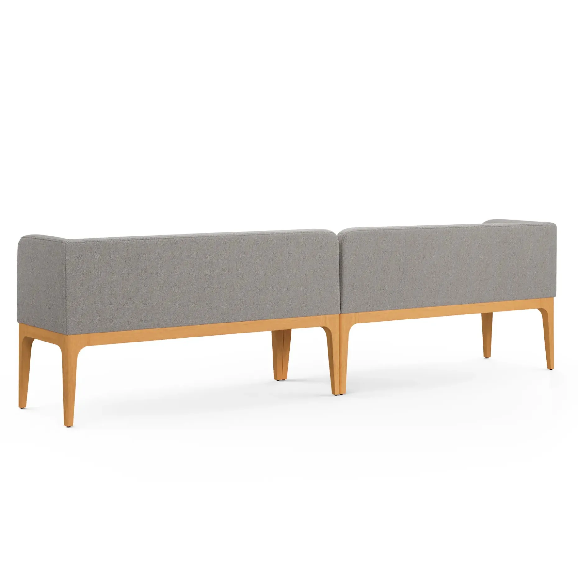 Rosin 113.5" Long Banquette Set - Natural Oak and Hestia Gray