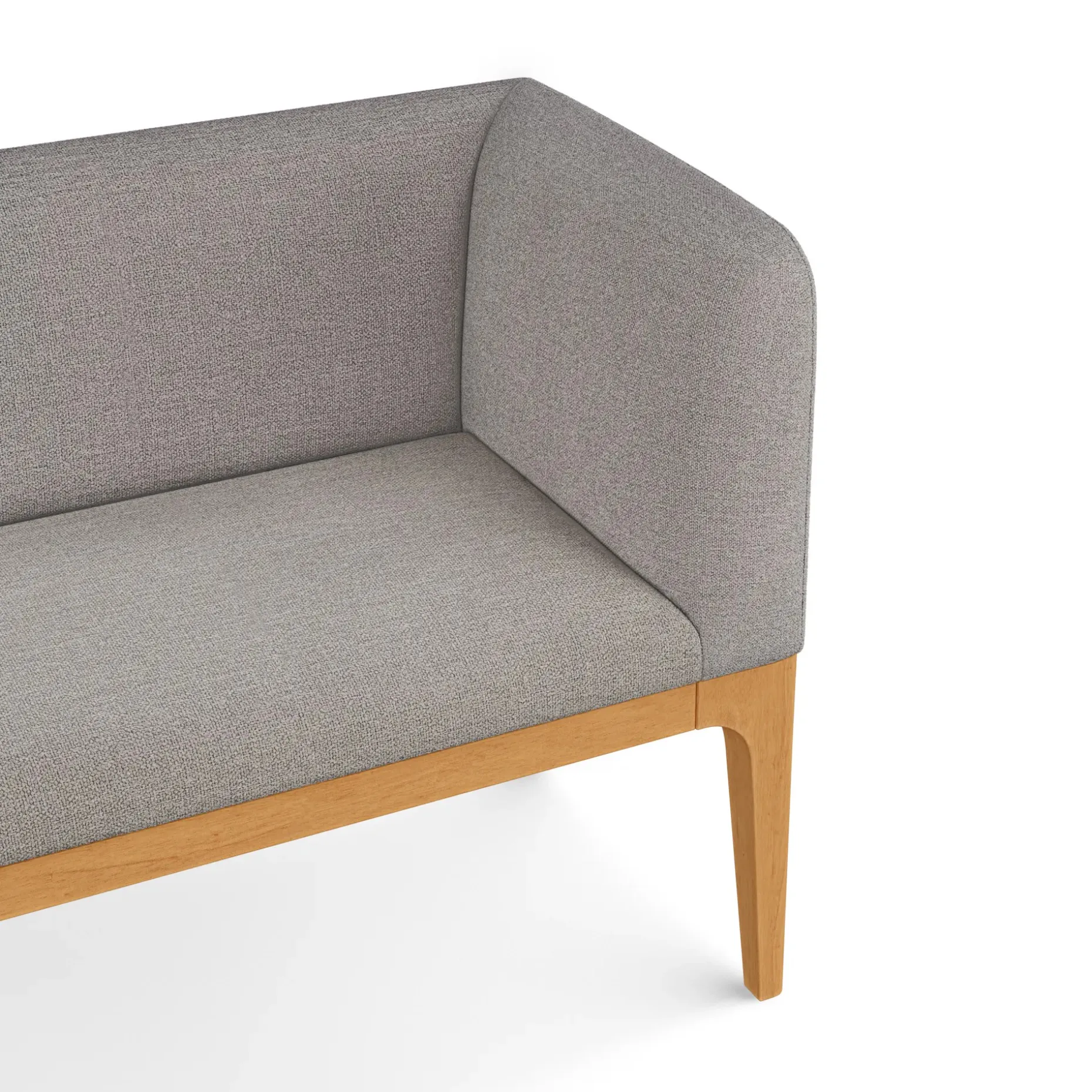 Rosin 113.5" Long Banquette Set - Natural Oak and Hestia Gray