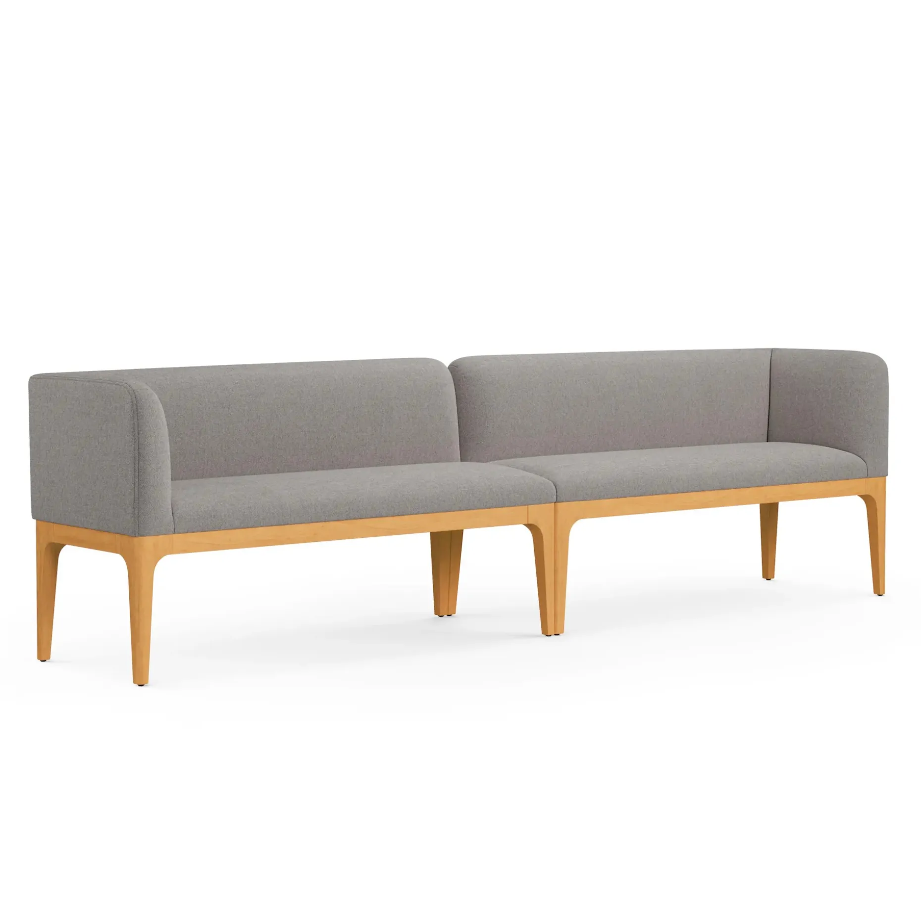 Rosin 113.5" Long Banquette Set - Natural Oak and Hestia Gray