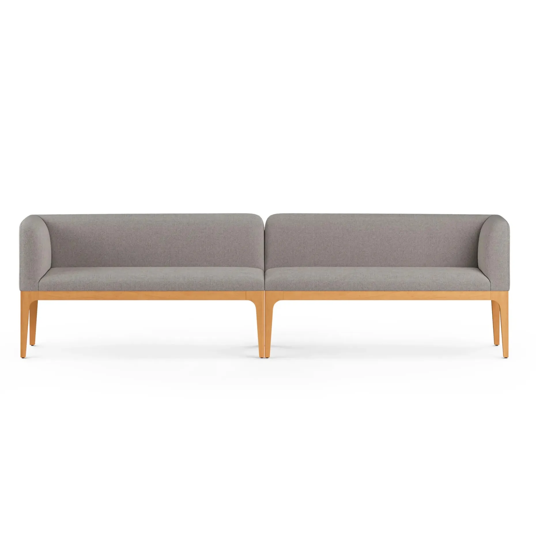 Rosin 113.5" Long Banquette Set - Natural Oak and Hestia Gray