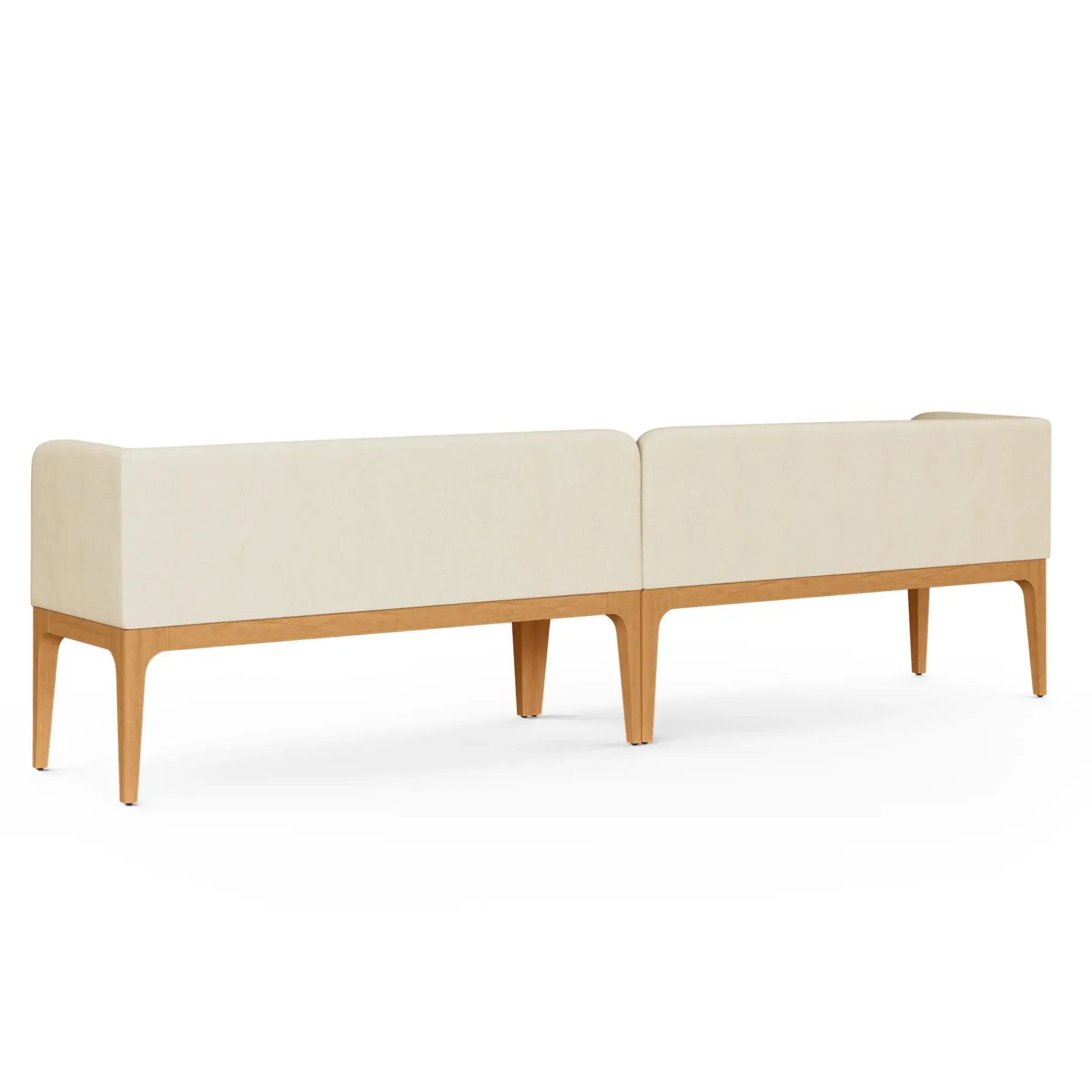 Rosin 113.5" Long Banquette Set - Natural Oak and Sand Ivory
