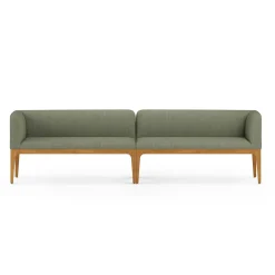 Rosin 113.5" Long Banquette Set - Smoked Oak and Welsh Green