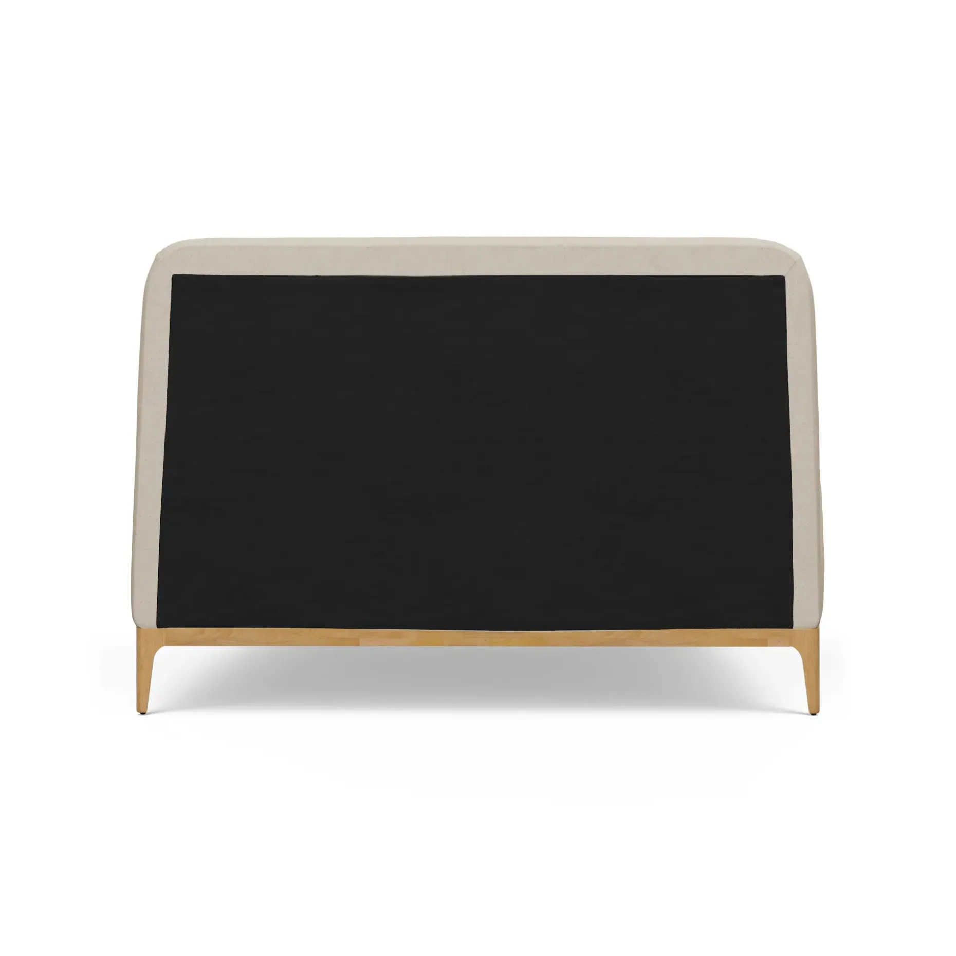 Rosin Queen Upholstered Bed - Natural Oak and Sand Ivory