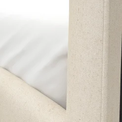 Rosin Queen Upholstered Bed - Natural Oak and Sand Ivory