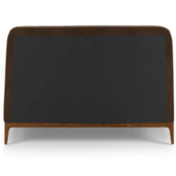 Rosin Queen Upholstered Bed - Walnut and Valor Brown