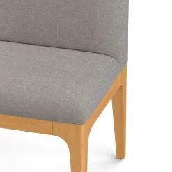 Rosin 55.75" Right Arm Banquette Set - Natural Oak and Hestia Gray