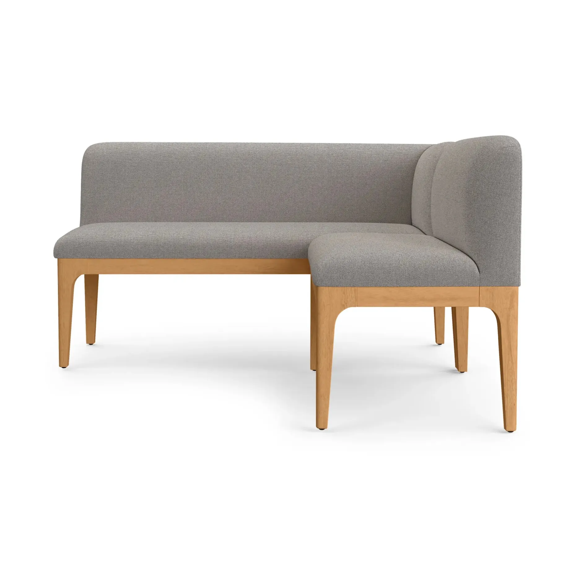 Rosin 55.75" Right Arm Banquette Set - Natural Oak and Hestia Gray
