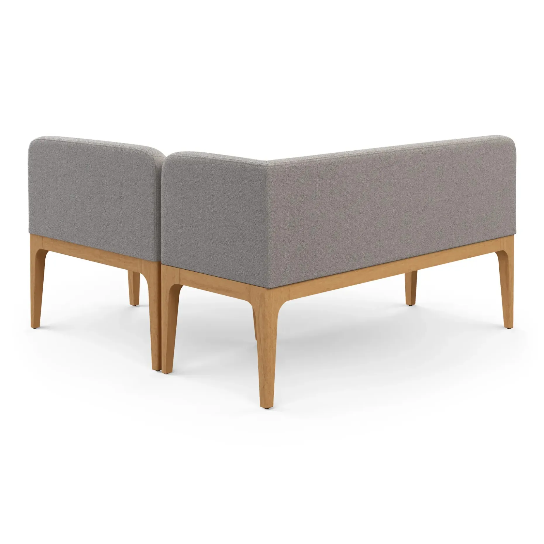 Rosin 55.75" Right Arm Banquette Set - Natural Oak and Hestia Gray