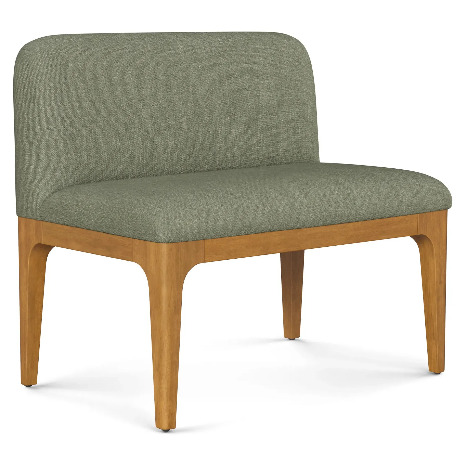 Rosin 55.75" Right Arm Banquette Set - Smoked Oak and Welsh Green