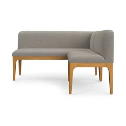 Rosin 55.75" Right Arm Banquette Set - Smoked Oak and Hestia Gray
