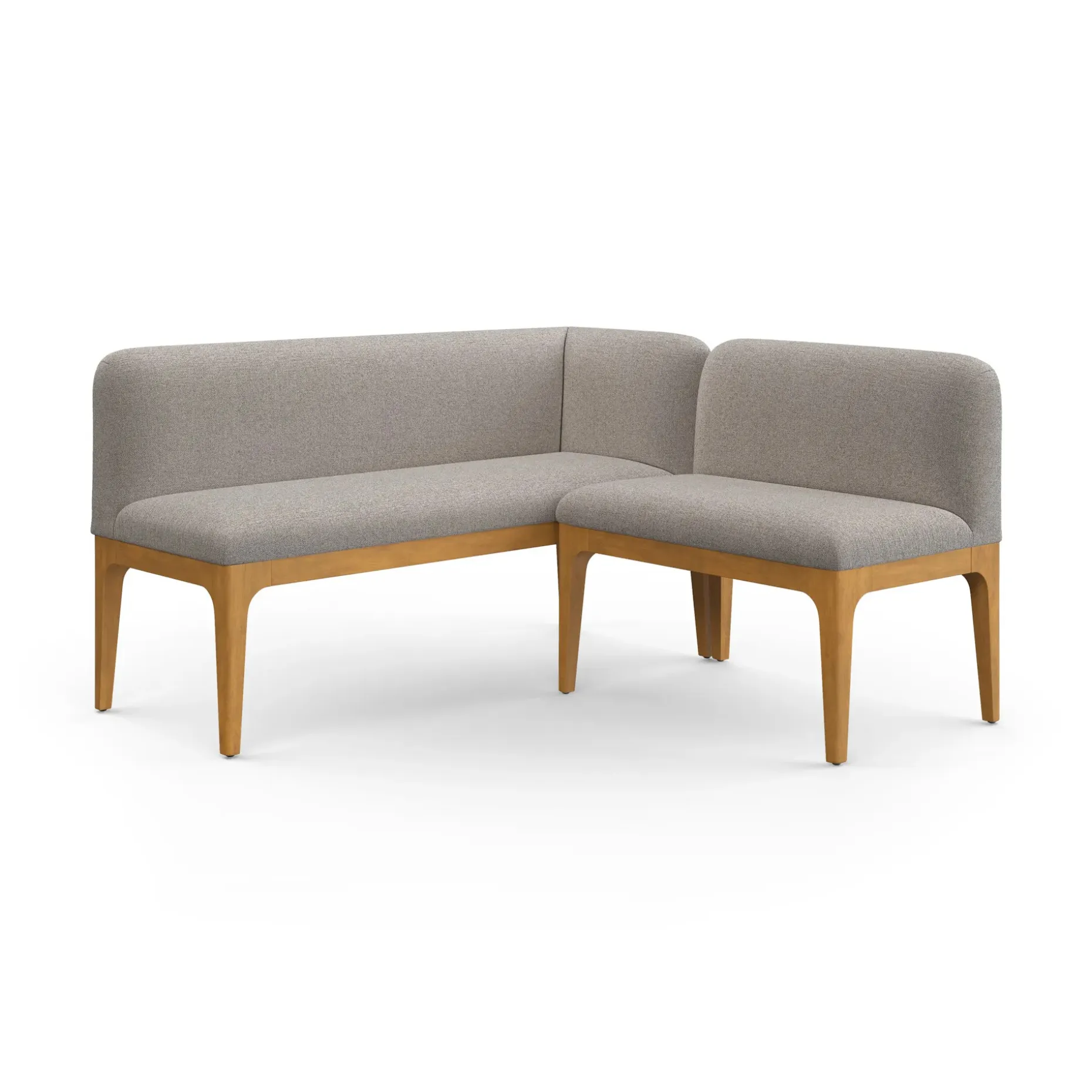 Rosin 55.75" Right Arm Banquette Set - Smoked Oak and Hestia Gray