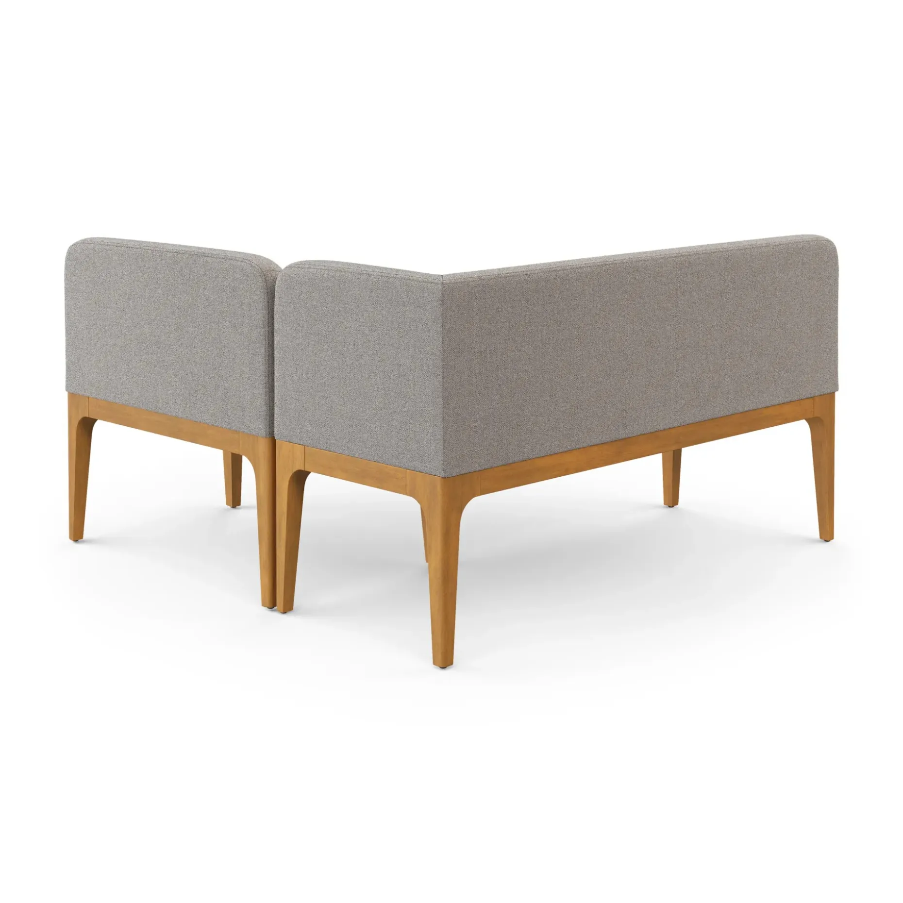 Rosin 55.75" Right Arm Banquette Set - Smoked Oak and Hestia Gray