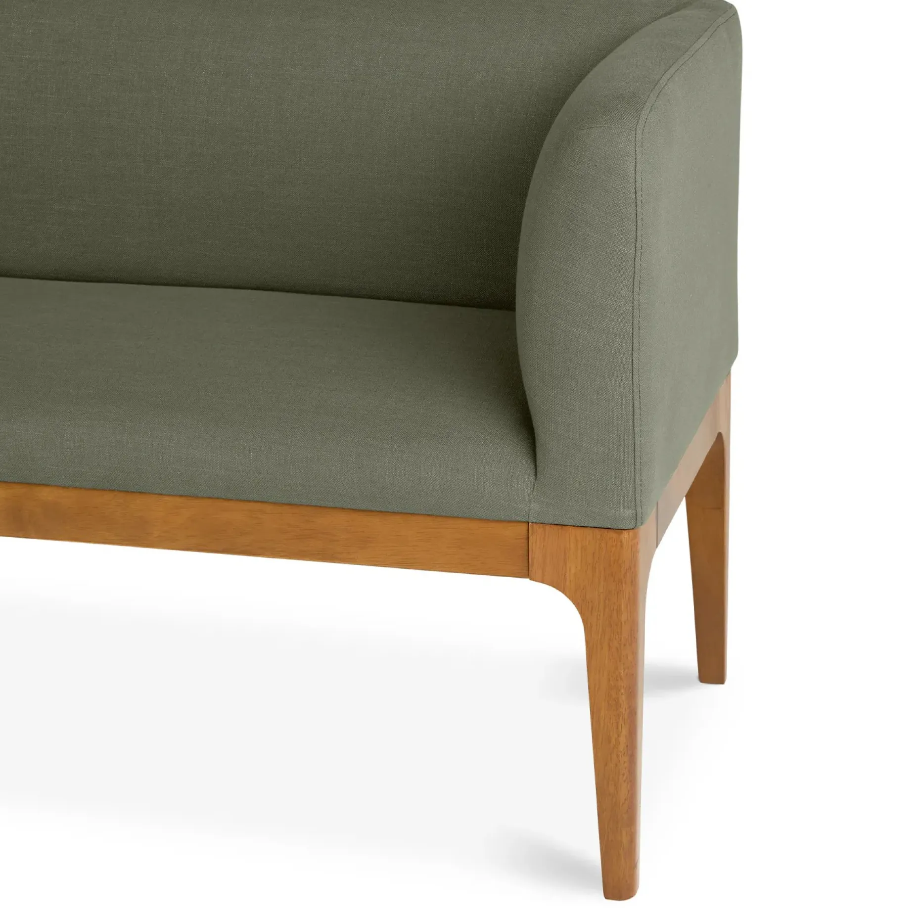 Rosin 56.75" Right Corner Banquette - Smoked Oak and Welsh Green