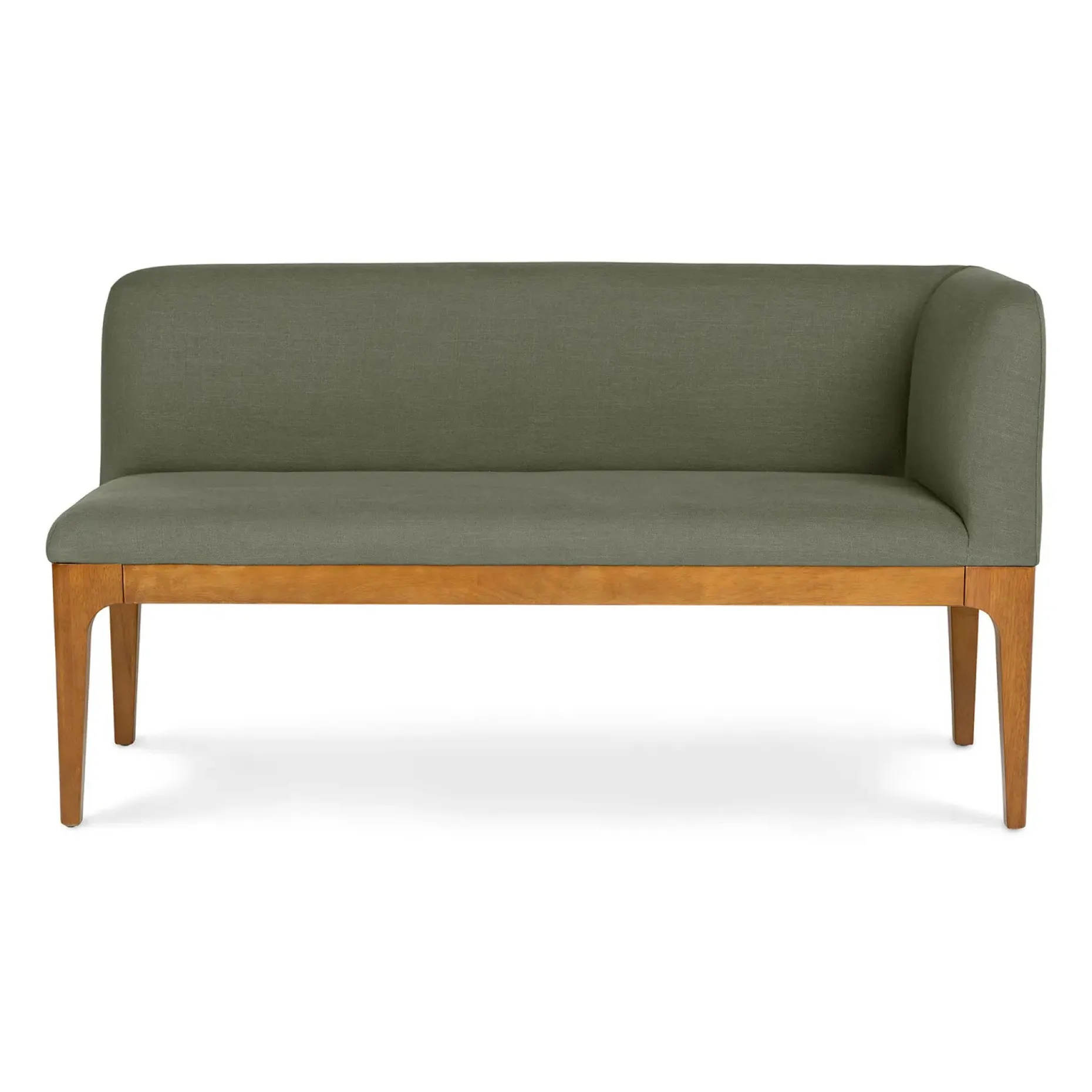 Rosin 56.75" Right Corner Banquette - Smoked Oak and Welsh Green