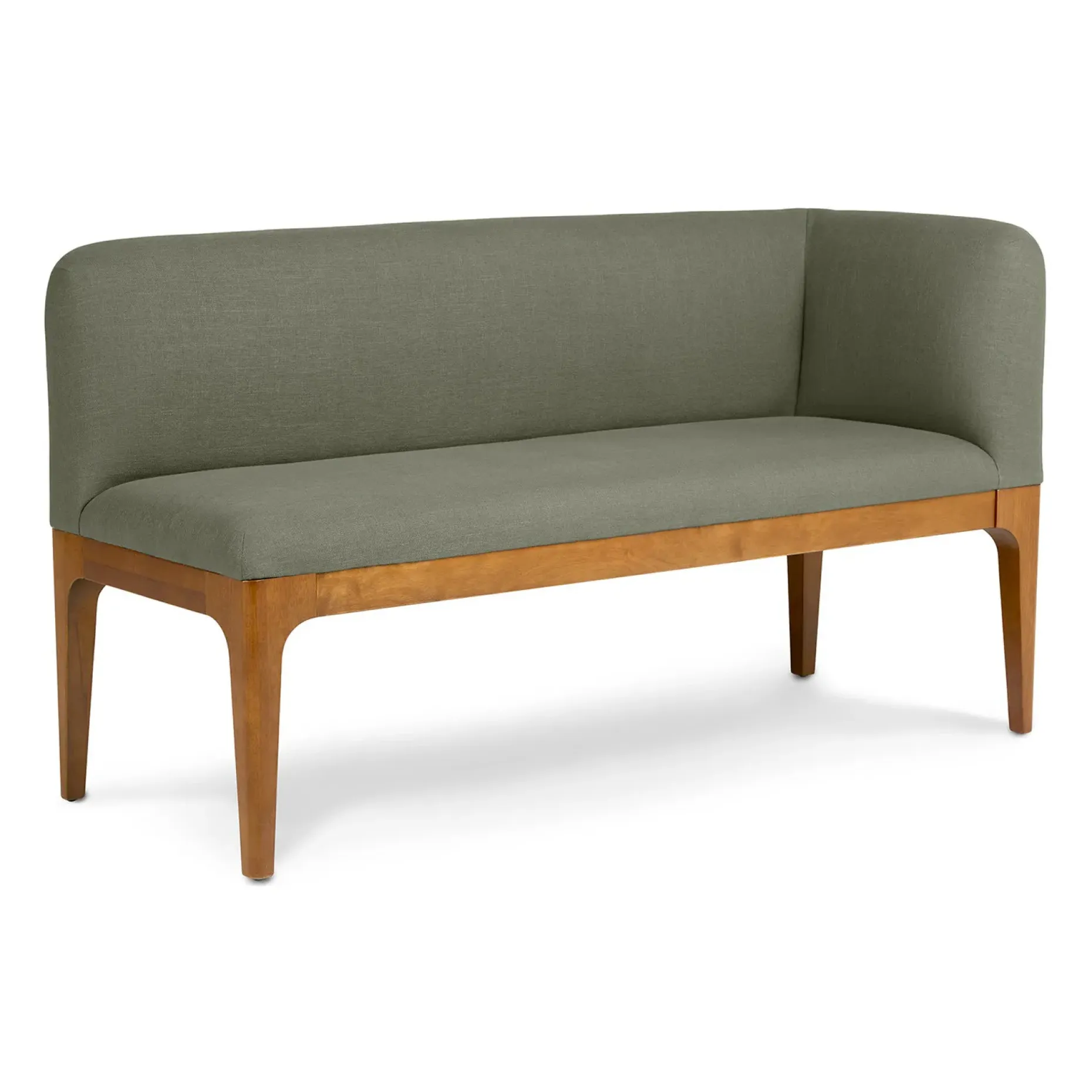 Rosin 56.75" Right Corner Banquette - Smoked Oak and Welsh Green