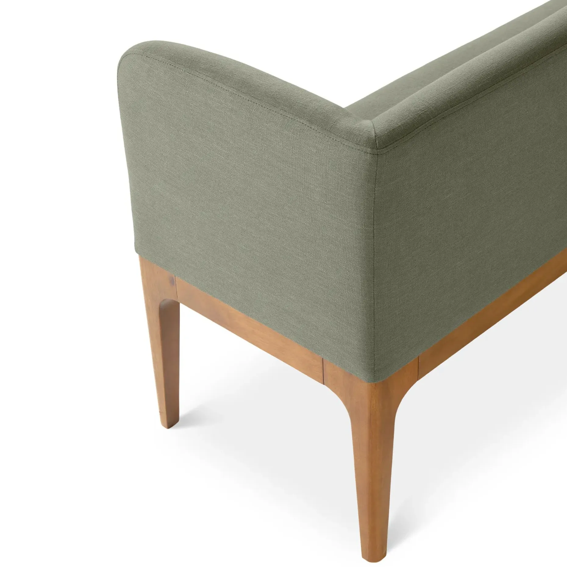 Rosin 56.75" Right Corner Banquette - Smoked Oak and Welsh Green