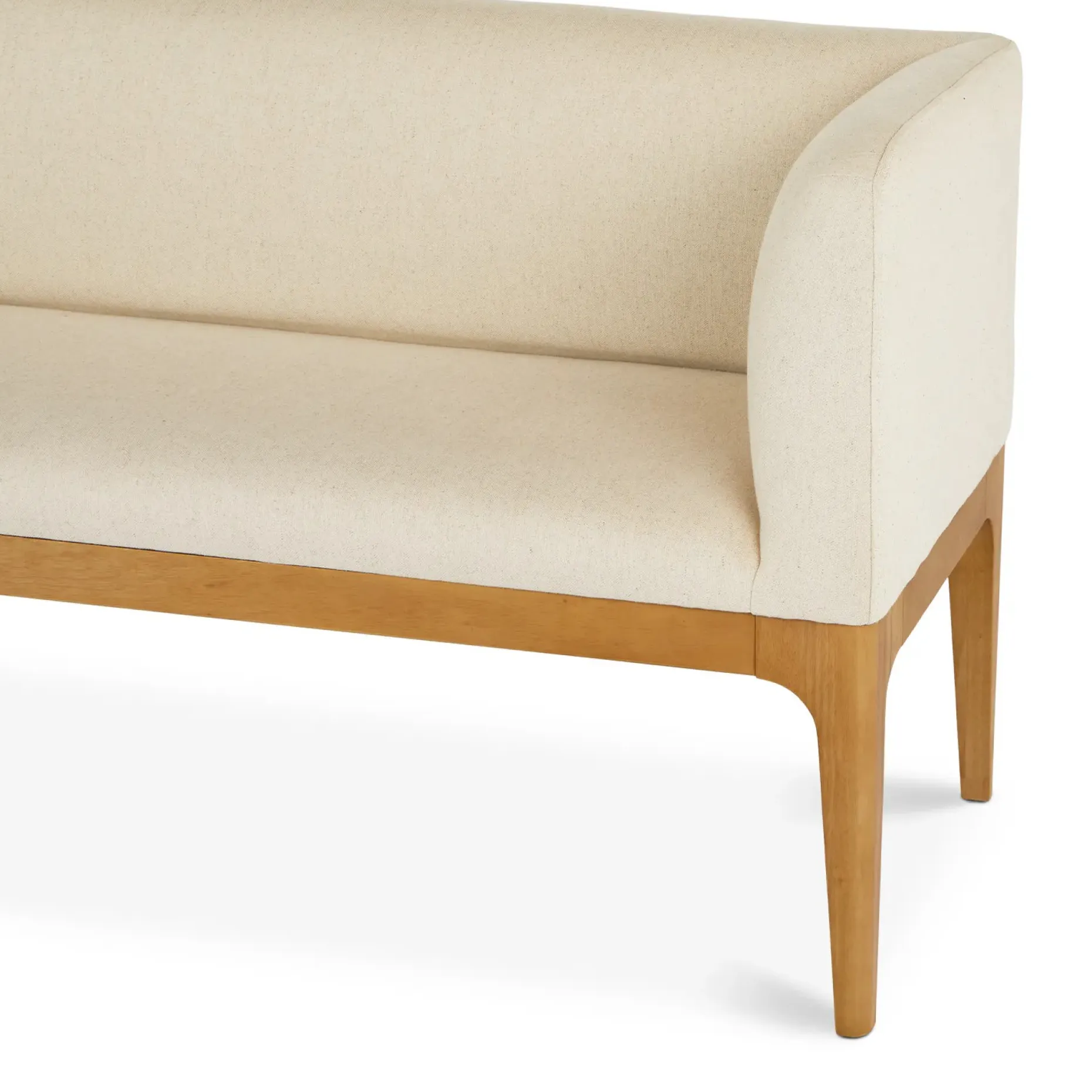 Rosin 56.75" Right Corner Banquette - Natural Oak and Sand Ivory