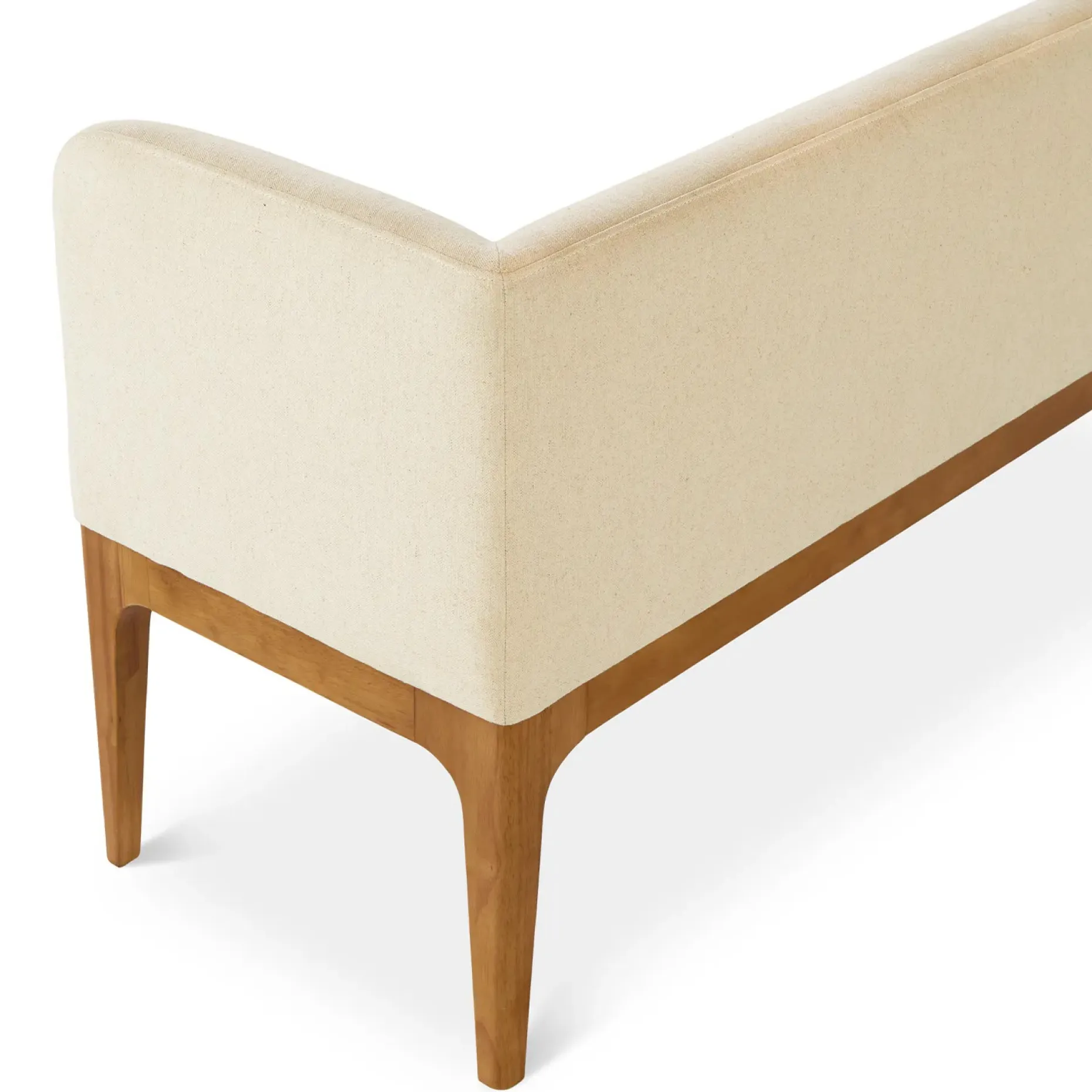 Rosin 56.75" Right Corner Banquette - Natural Oak and Sand Ivory