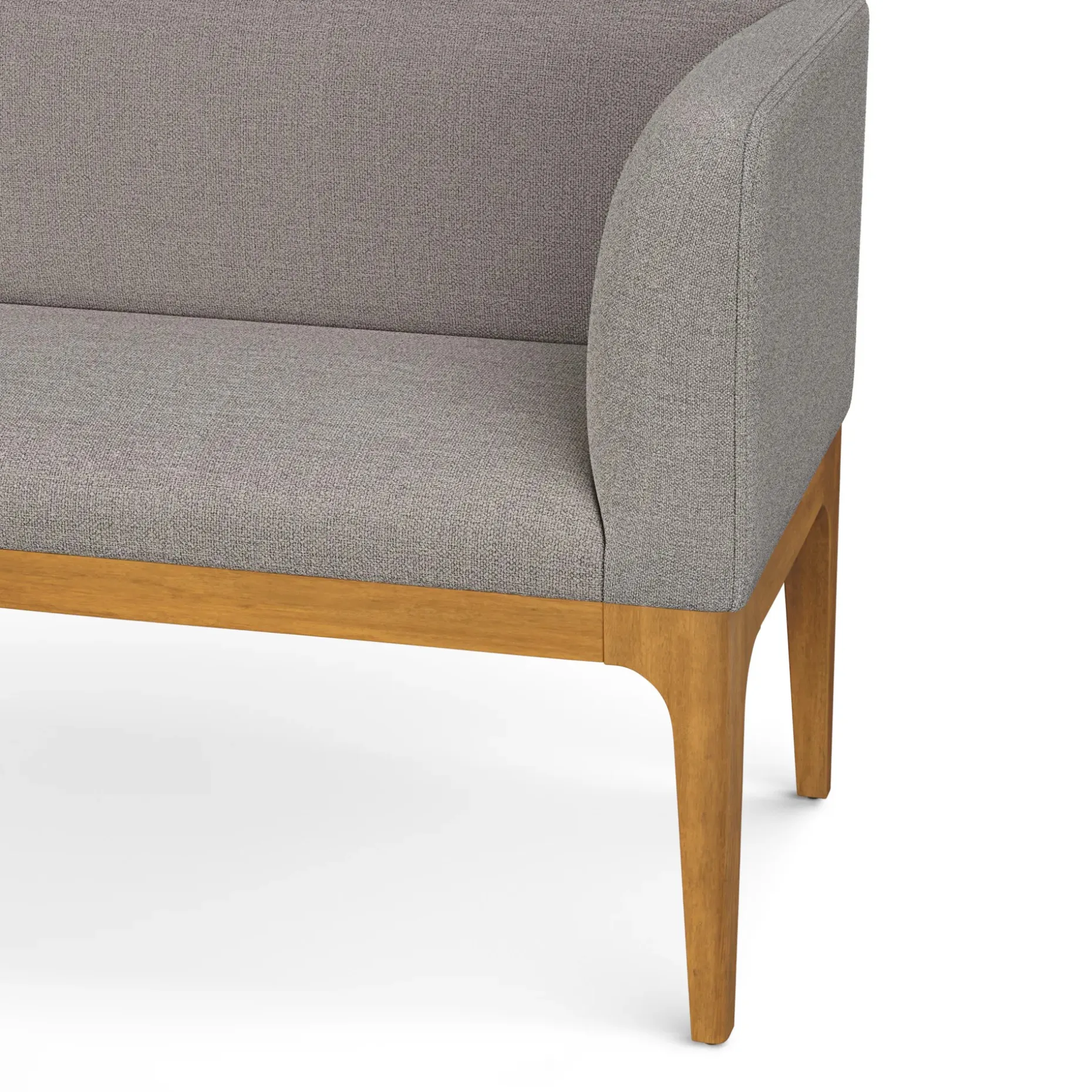 Rosin 56.75" Right Corner Banquette - Smoked Oak and Hestia Gray