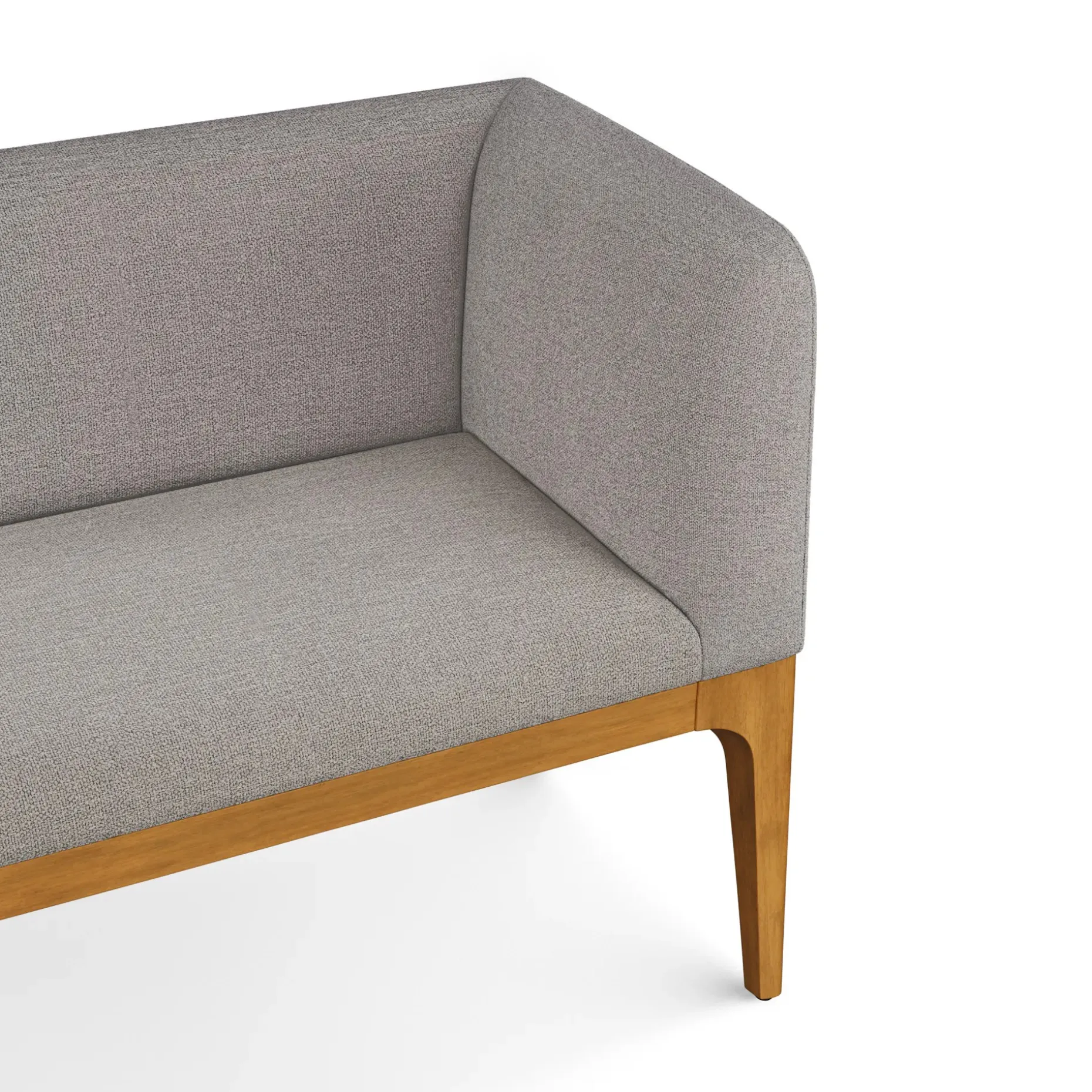 Rosin 56.75" Right Corner Banquette - Smoked Oak and Hestia Gray