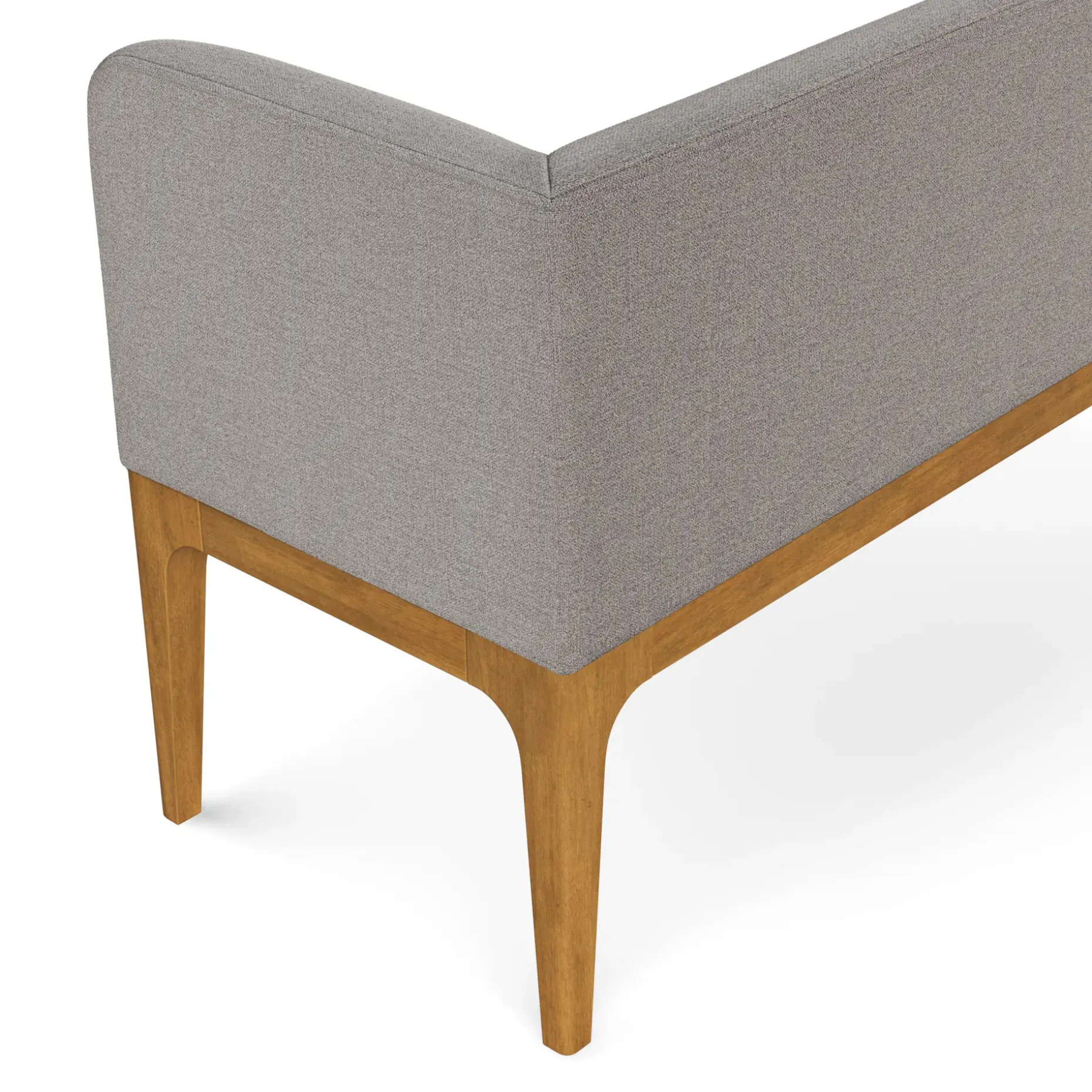 Rosin 56.75" Right Corner Banquette - Smoked Oak and Hestia Gray