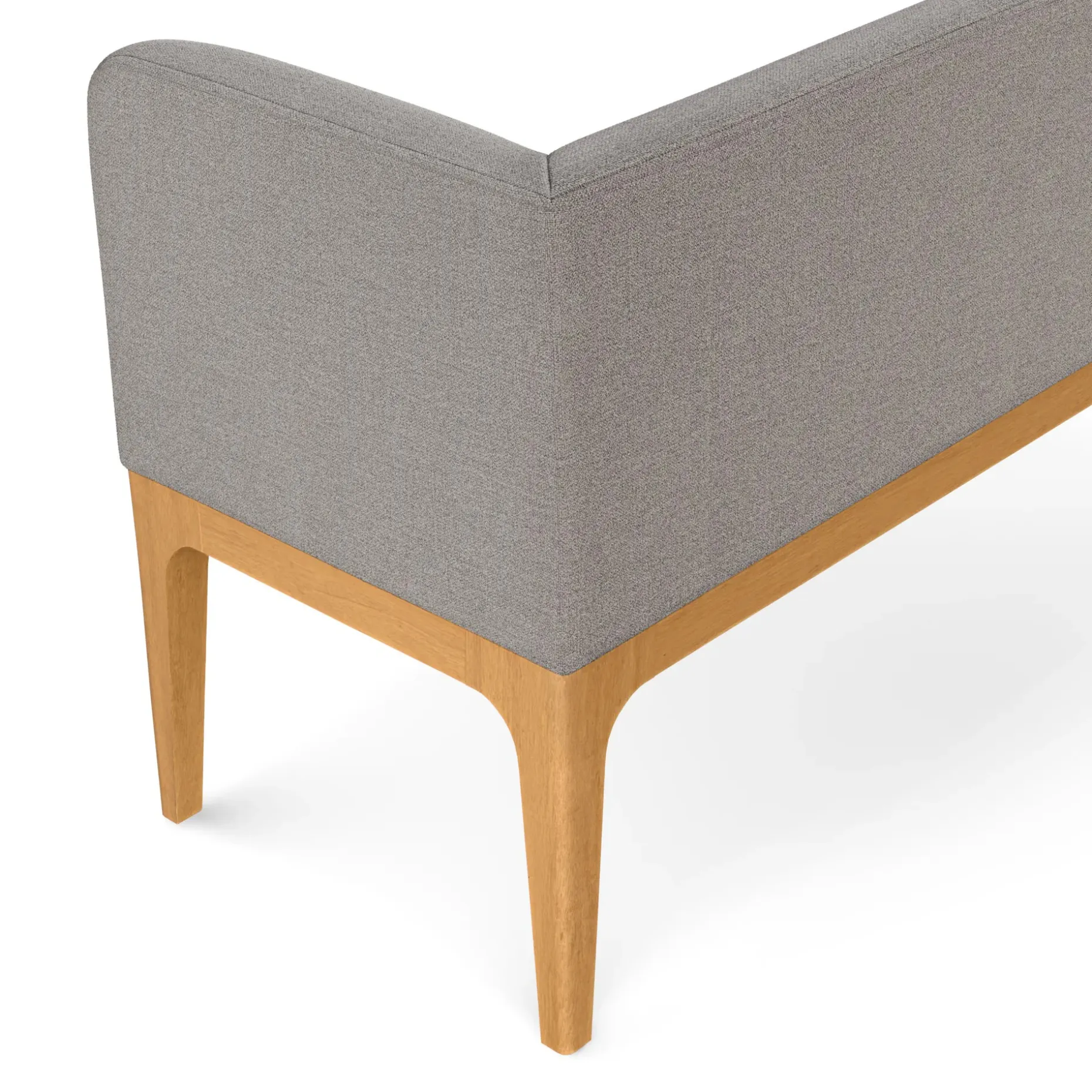 Rosin 56.75" Right Corner Banquette - Natural Oak and Hestia Gray