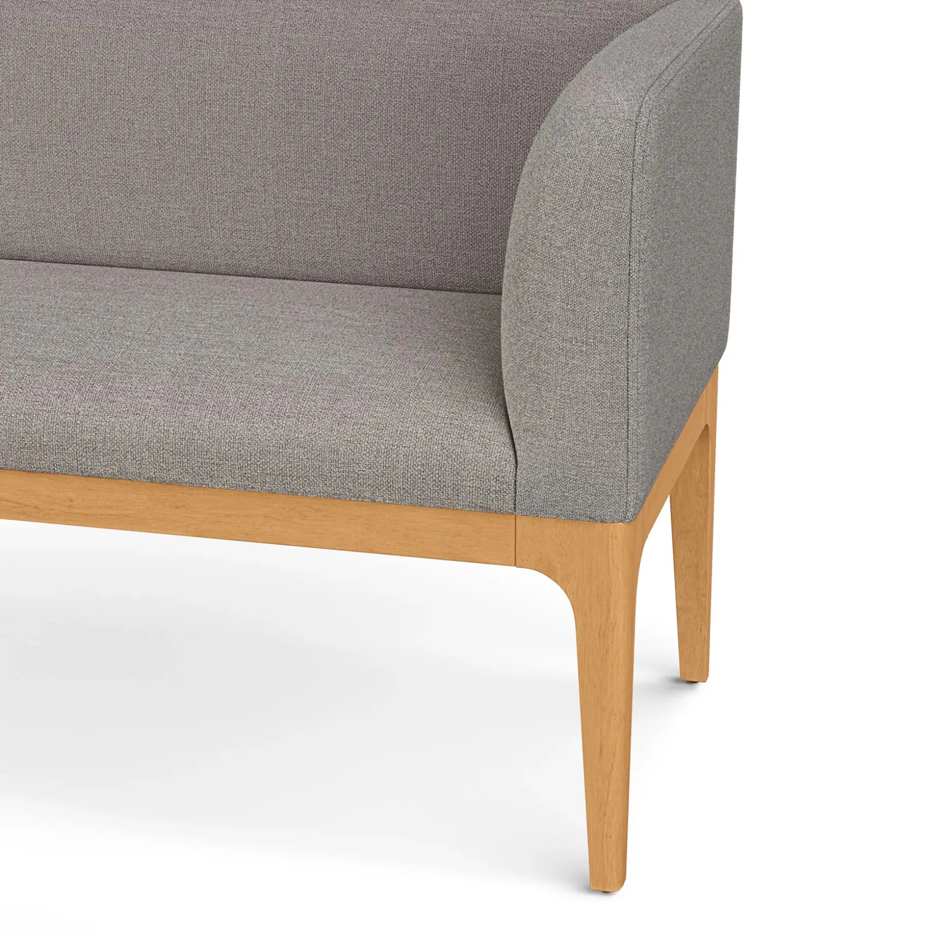 Rosin 56.75" Right Corner Banquette - Natural Oak and Hestia Gray