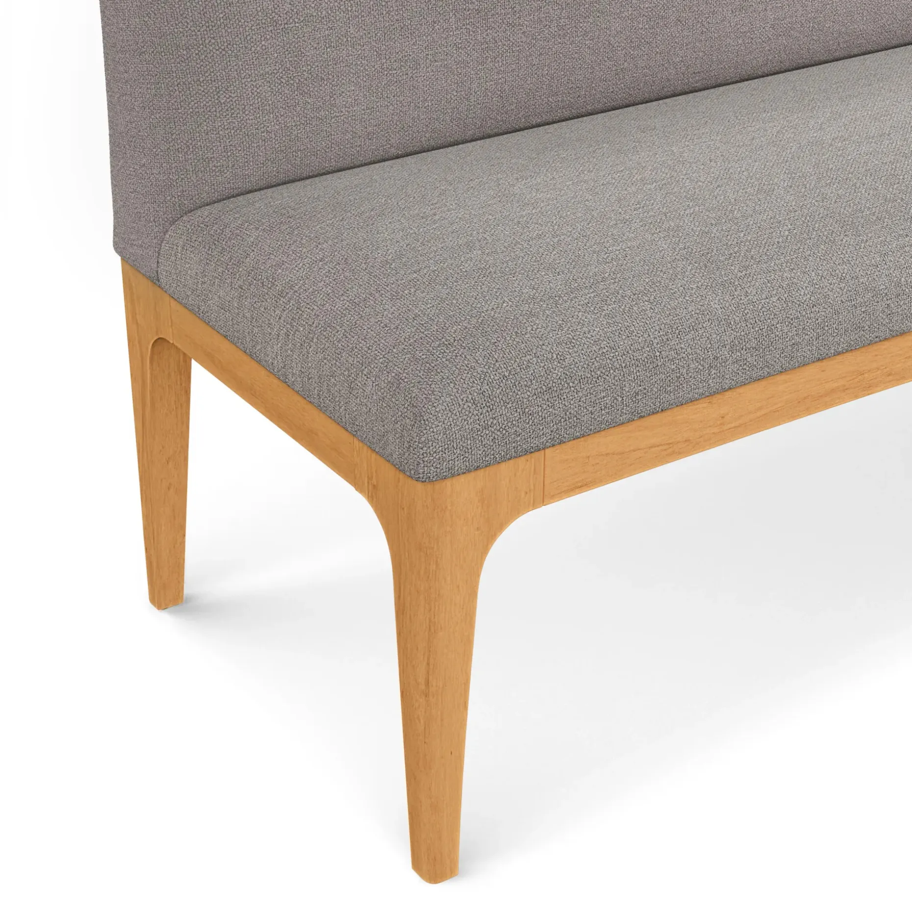 Rosin 56.75" Right Corner Banquette - Natural Oak and Hestia Gray