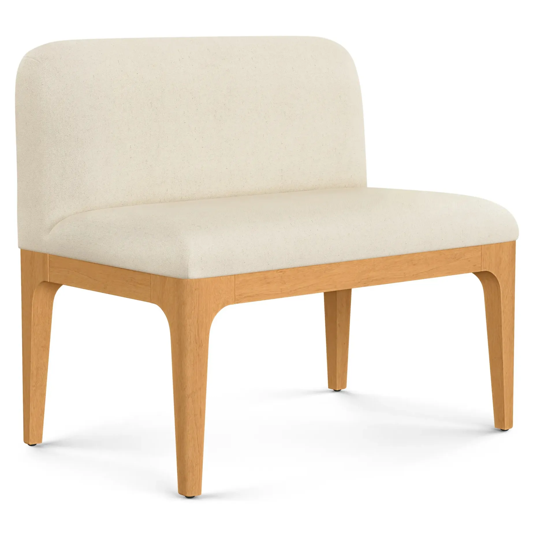 Rosin 113.5" Short L-Shape Banquette Set - Natural Oak and Sand Ivory