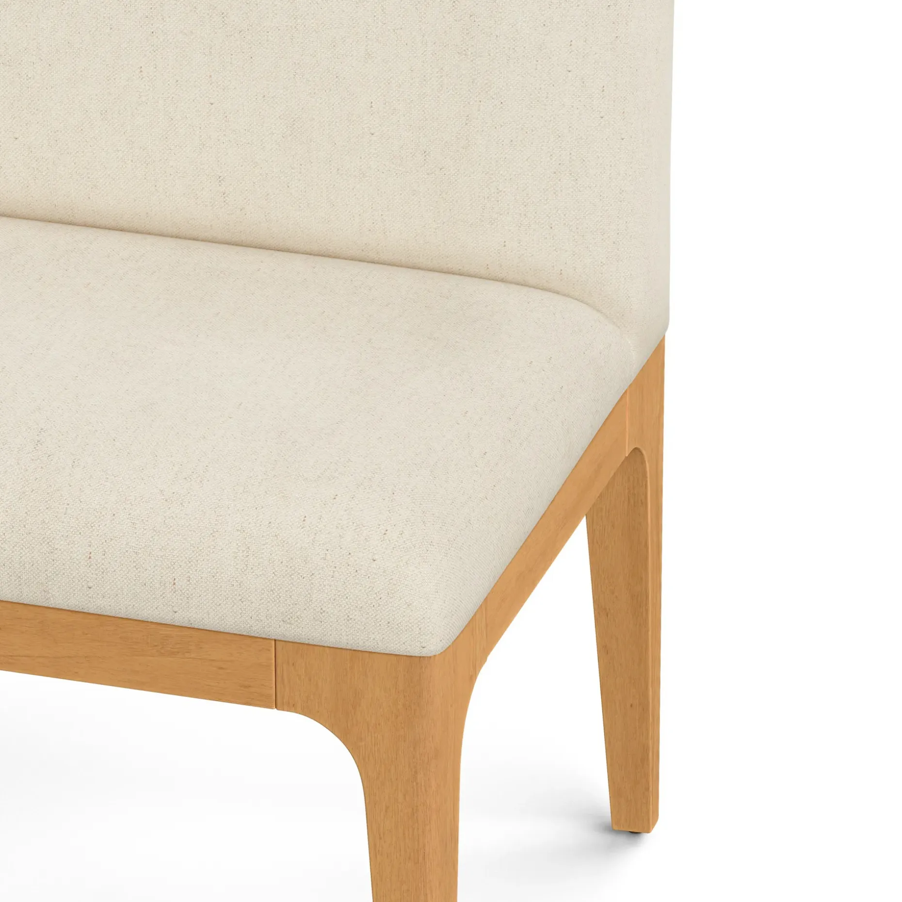 Rosin 113.5" Short L-Shape Banquette Set - Natural Oak and Sand Ivory