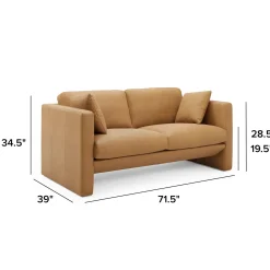 Roxwell 71.5" Leather Loveseat - Charme Tan