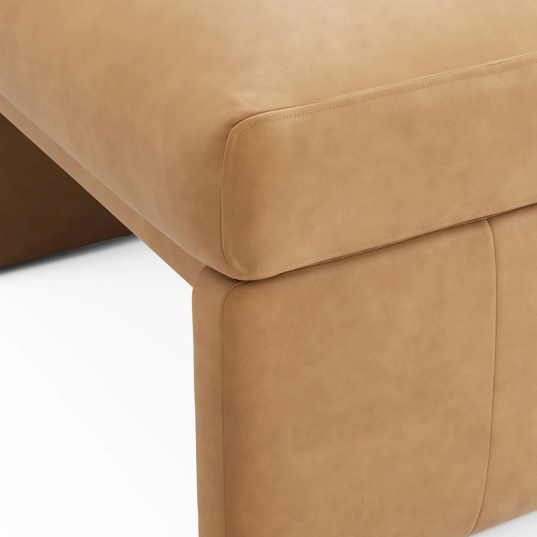 Roxwell 28.5" Leather Ottoman - Charme Tan
