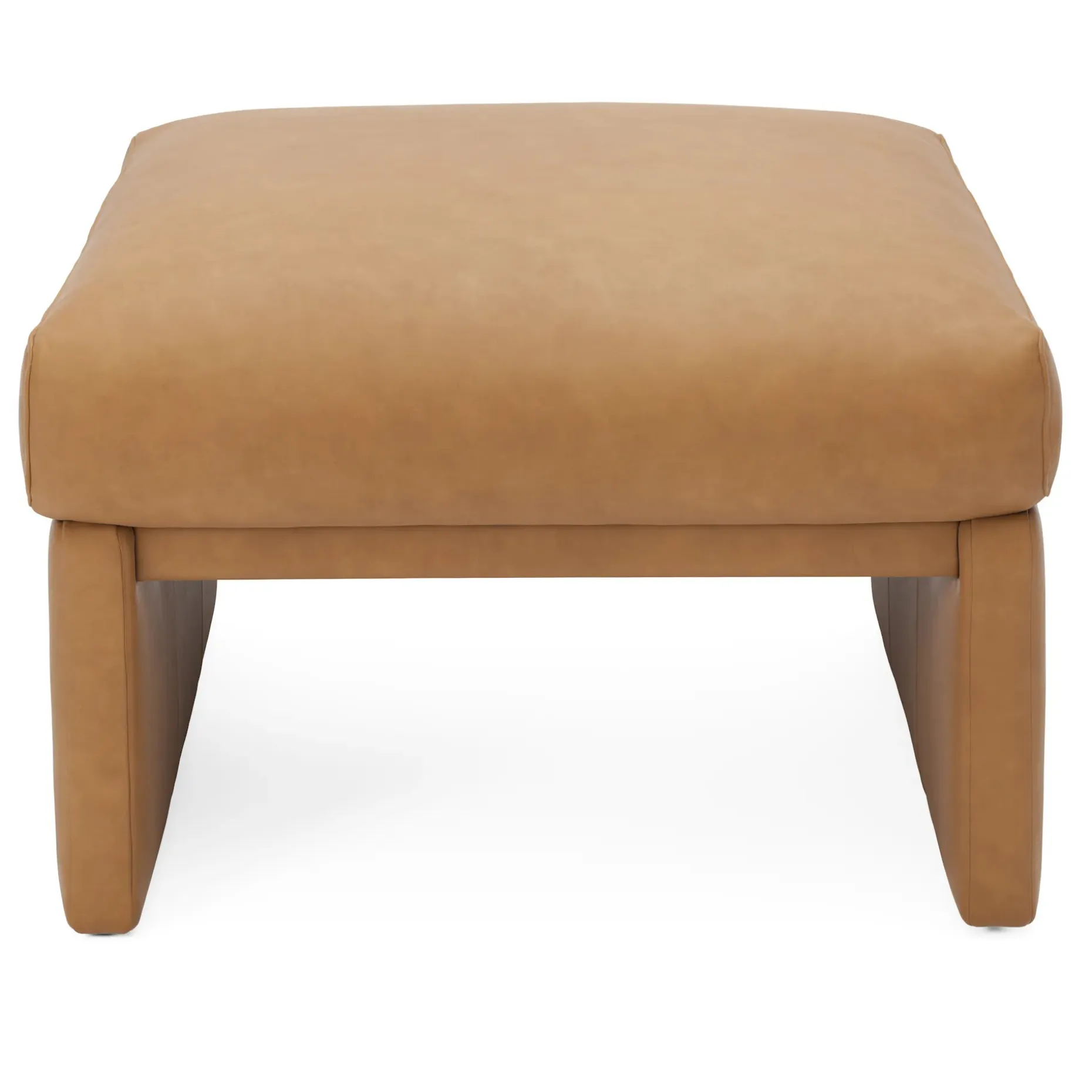 Roxwell 28.5" Leather Ottoman - Charme Tan