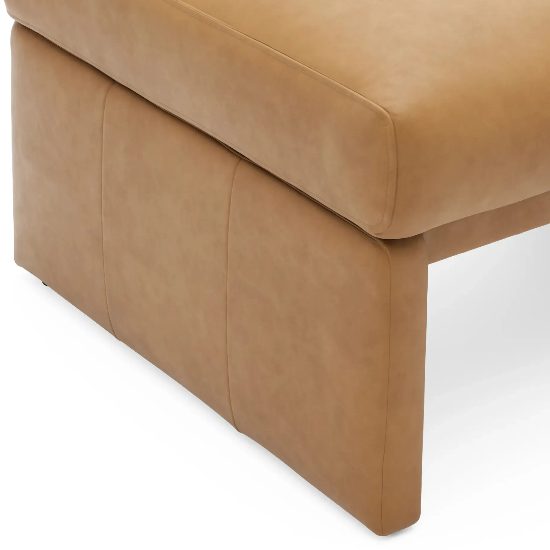 Roxwell 28.5" Leather Ottoman - Charme Tan