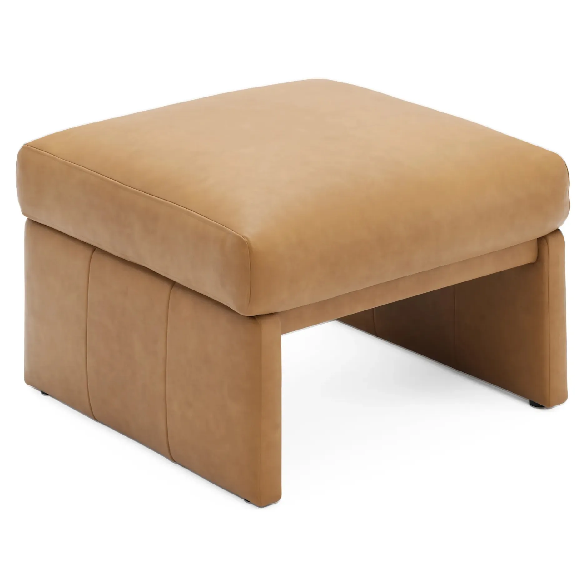 Roxwell 28.5" Leather Ottoman - Charme Tan